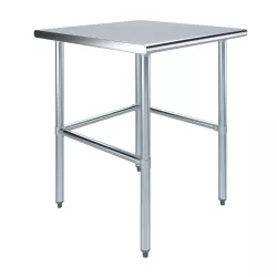 30" X 30" Stainless Steel Work Table With Open Base