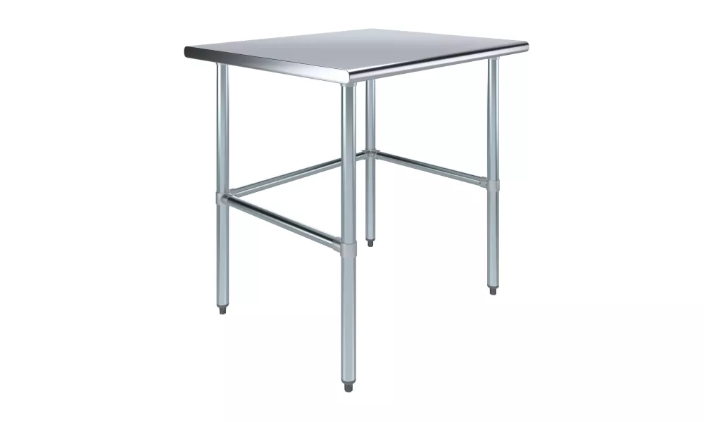30" X 36" Stainless Steel Work Table With Open Base