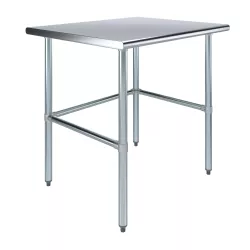 30" X 36" Stainless Steel Work Table With Open Base