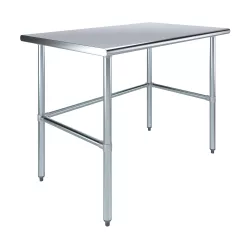 30" X 48" Stainless Steel Work Table With Open Base