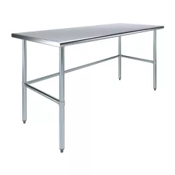 30" X 72" Stainless Steel Work Table With Open Base