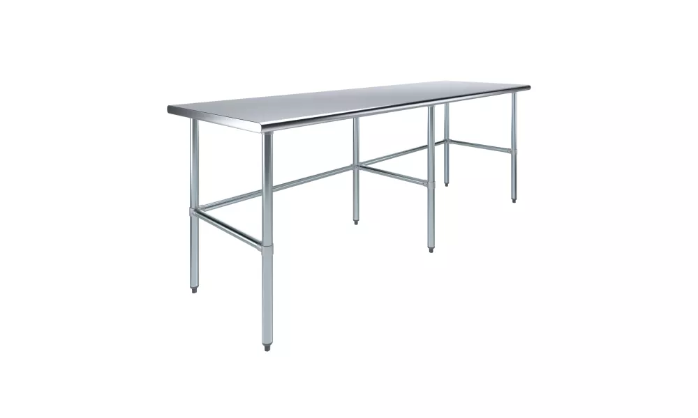 30" X 96" Stainless Steel Work Table With Open Base