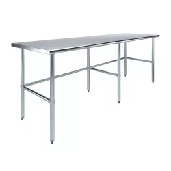 30" X 96" Stainless Steel Work Table With Open Base