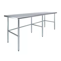 30 in. x 96 in. Open Base Stainless Steel Work Table 