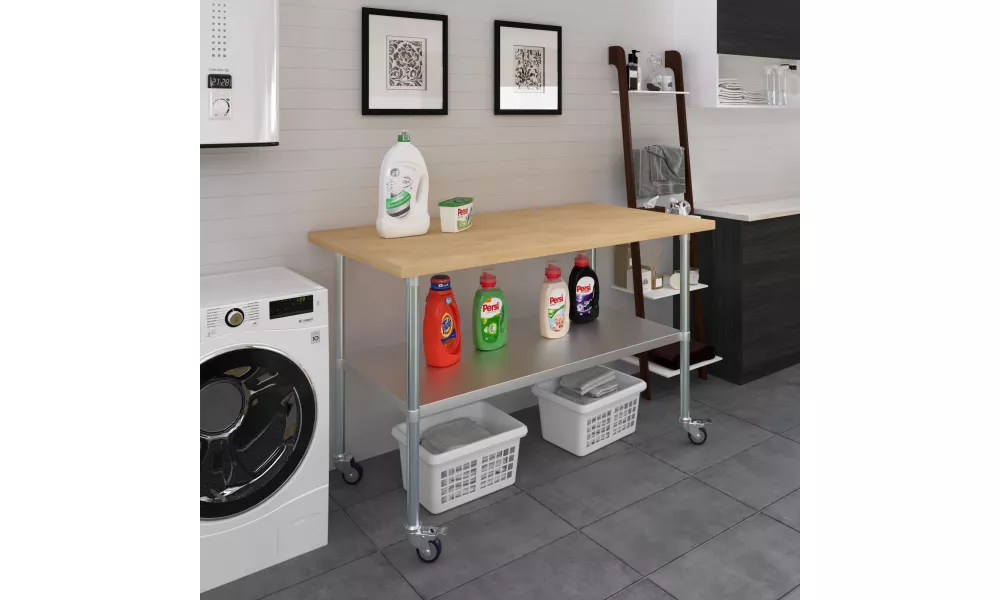 Laundry Room Tables Adjustable VEVOR Stainless Steel Prep Table, 24 X