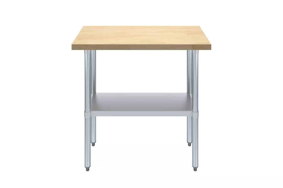 AmGood 18 in. x 36 in. Maple Wood Top Work Table with Adjustable