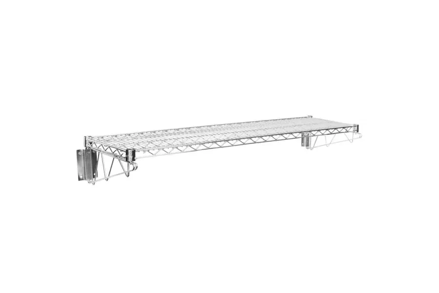 14" X 48" Chrome Wire Wall Mount Shelf