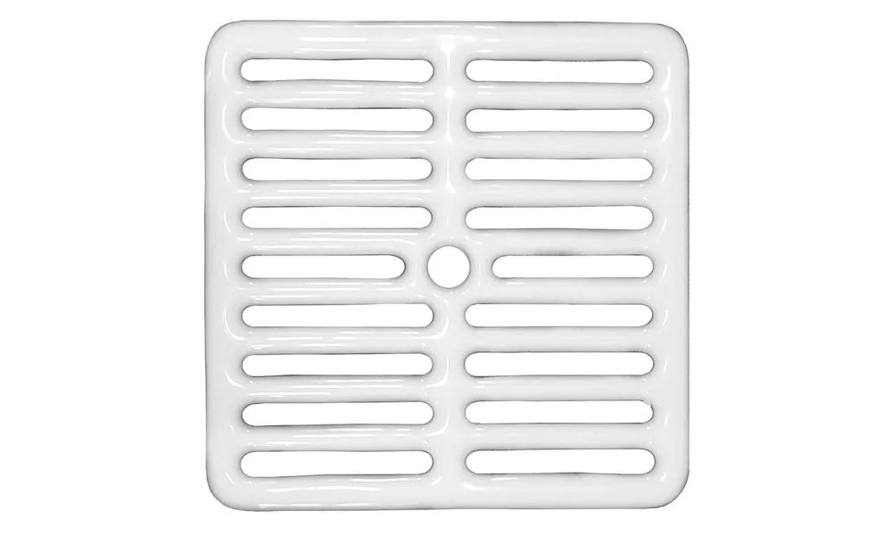 Floor Sink Top Grate Full Size | 9-3/8" x 9-3/8" | Cast Iron with Ceramic Surface | Available in Full Size, Half Size, 3/4 Size