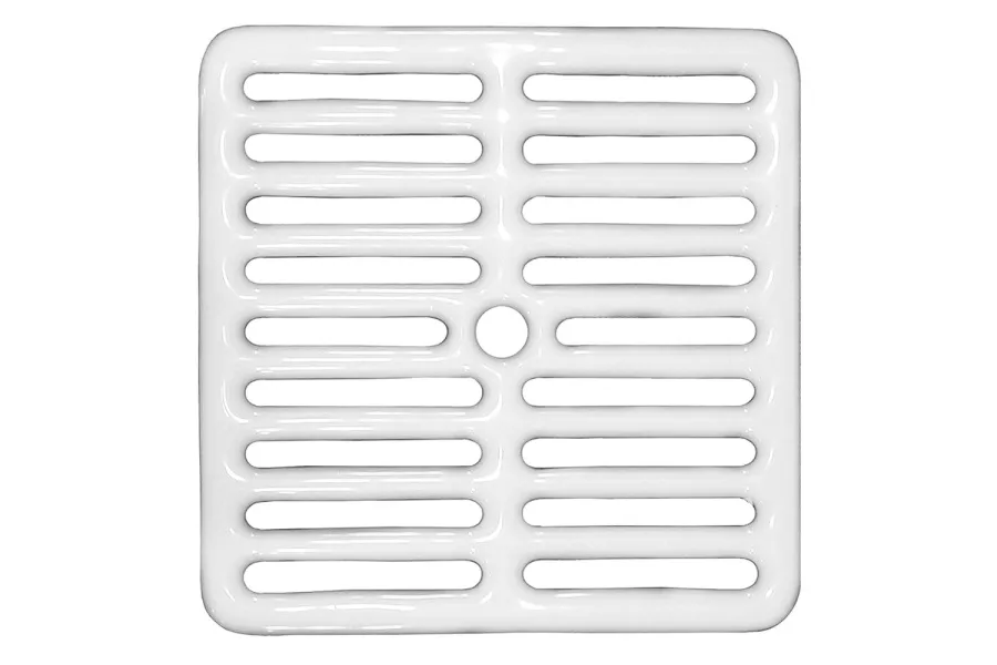Floor Sink Top Grate Full Size | 9-3/8" x 9-3/8" | Cast Iron with Ceramic Surface | Available in Full Size, Half Size, 3/4 Size