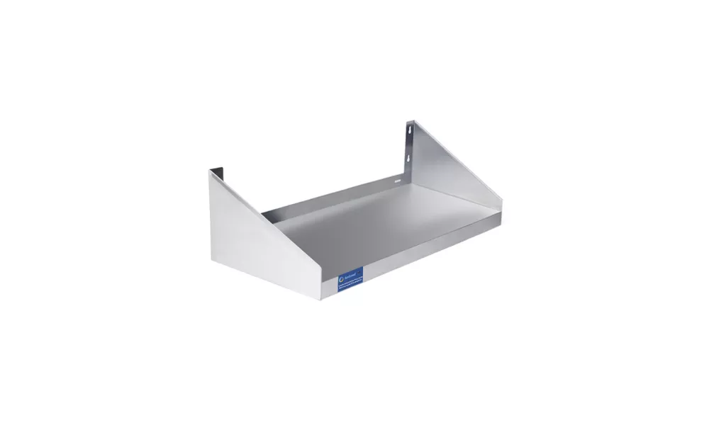 24" Long X 12" Deep Stainless Steel Wall Shelf with Side Guards