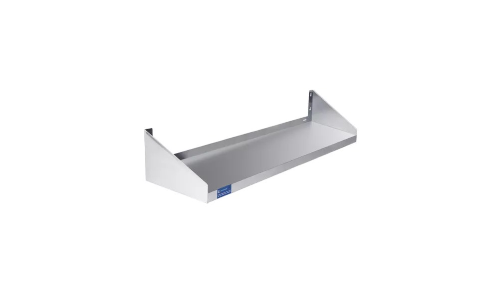 36" Long X 12" Deep Stainless Steel Wall Shelf with Side Guards