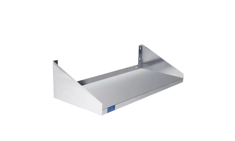36" Long X 18" Deep Stainless Steel Wall Shelf with Side Guards