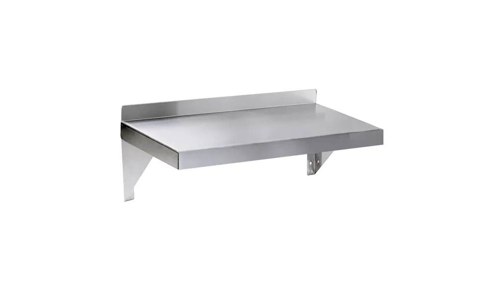 08" X 16" Stainless Steel Wall Mount Shelf Square Edge