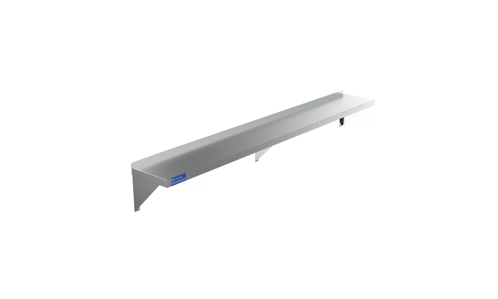 12" X 72" Stainless Steel Wall Mount Shelf Square Edge