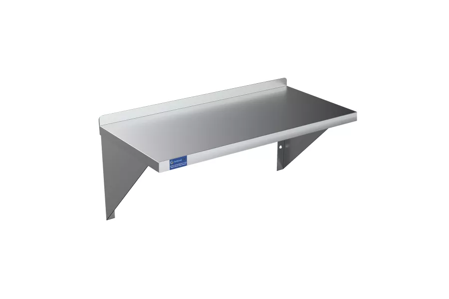 16" X 60" Stainless Steel Wall Mount Shelf Square Edge