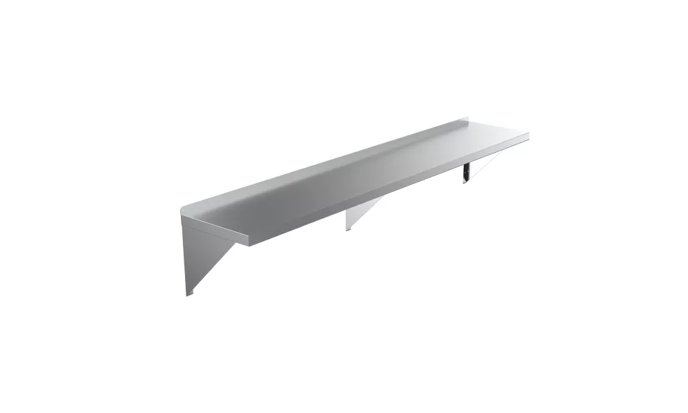 16" X 72" Stainless Steel Wall Mount Shelf Square Edge