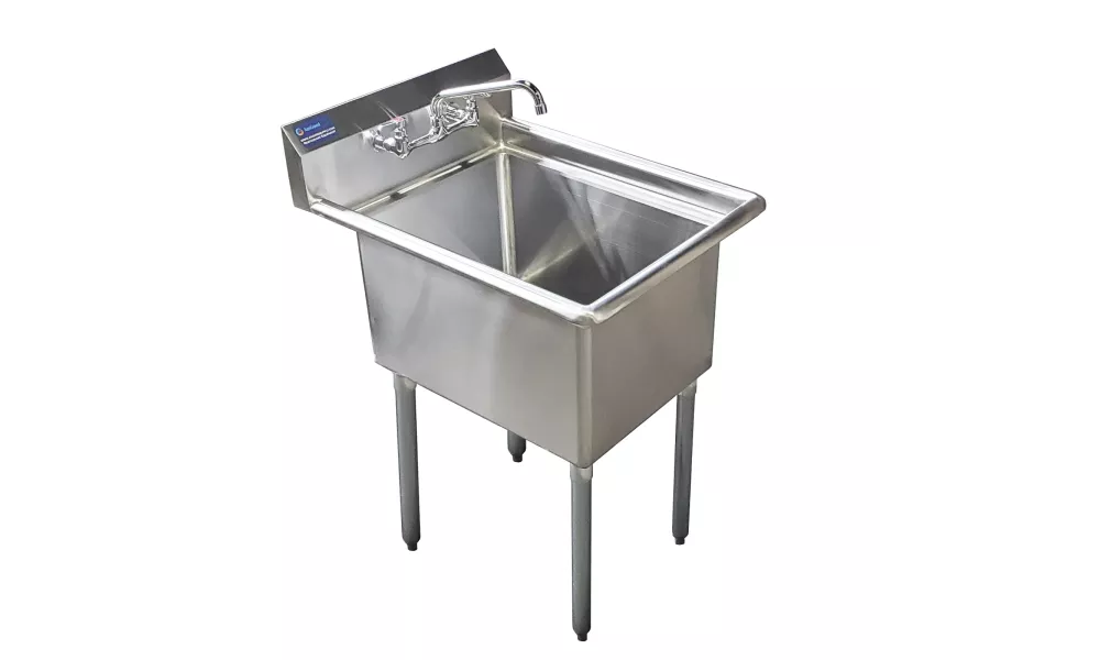 24" x 18" Stainless Steel Prep & Utility Sink With Faucet | 304 Stainless Steel | NSF | Overall Size: 29 3/4" x 23 5/8" | Restaurant, Kitchen, Laundry, Garage