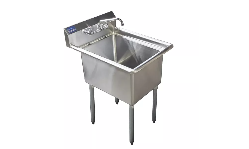 Stainless Steel Utility Sink. Bowl 24 in. x 18 in. x 14 in. With Faucet