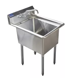 24" x 18" Stainless Steel Prep & Utility Sink With Faucet | 304 Stainless Steel | NSF | Overall Size: 29 3/4" x 23 5/8" | Restaurant, Kitchen, Laundry, Garage