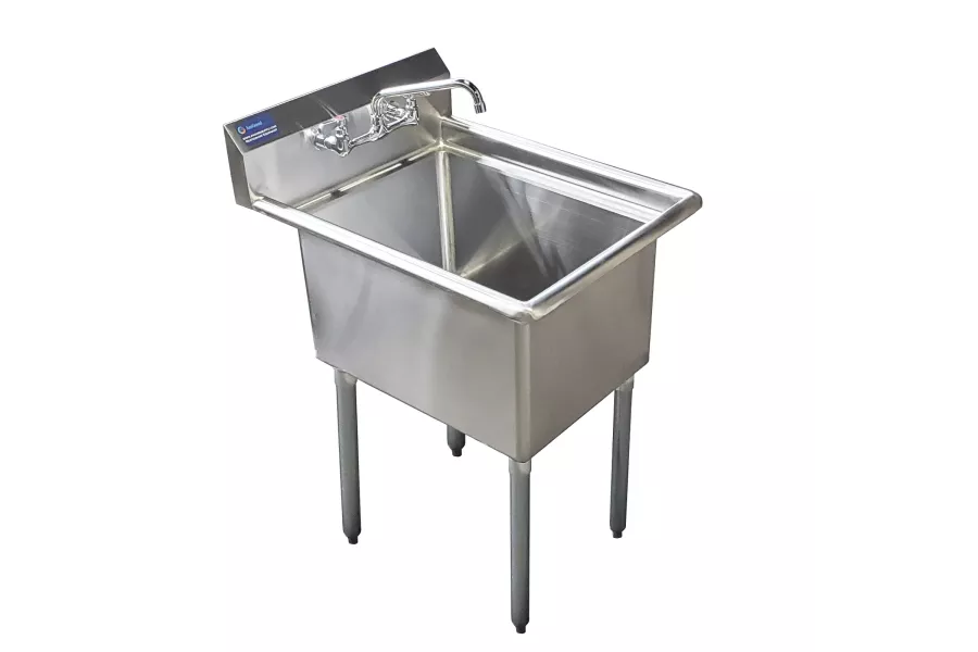 Stainless Steel Utility Sink. Bowl 24 in. x 18 in. x 14 in. With Faucet