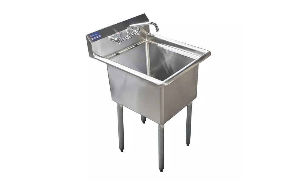 Stainless Steel Utility Sink. Bowl 24 in. x 24 in. x 14 in. With Faucet