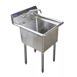 Stainless Steel Utility Sink. Bowl 24 in. x 24 in. x 14 in. With Faucet