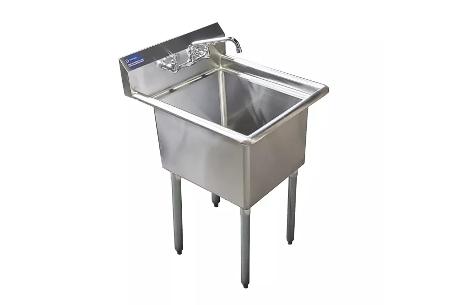 Stainless Steel Utility Sink. Bowl 24 in. x 24 in. x 14 in. With Faucet
