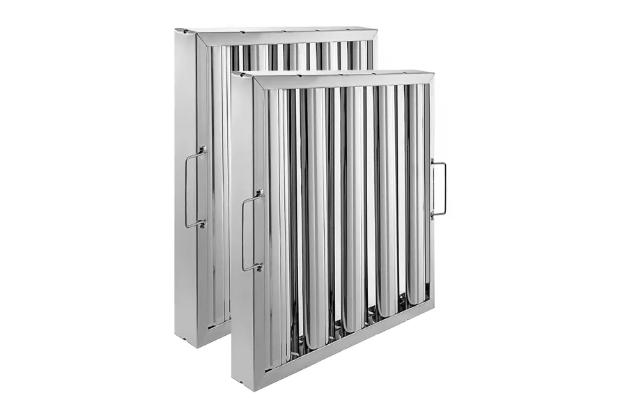 16" Width x 16" Height x 2" Thickness Stainless Steel Hood Filter (Pack of 2)