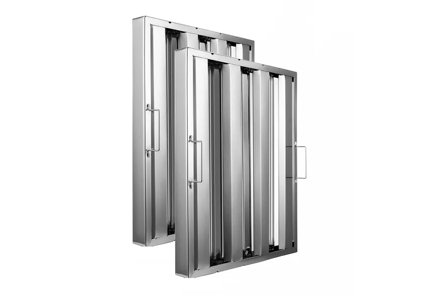 16" Width x 20" Height x 2" Thickness Stainless Steel Hood Filter (Pack of 2)