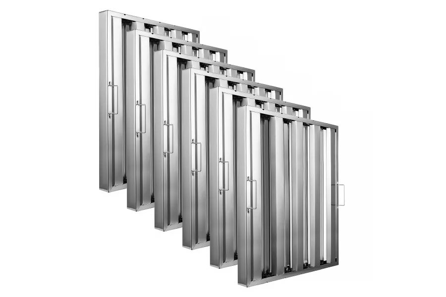 16" Width x 25" Height x 2" Thickness Stainless Steel Hood Filter (Pack of 6)