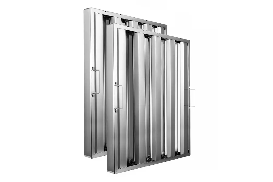 16" Width x 25" Height x 2" Thickness Stainless Steel Hood Filter (Pack of 2)