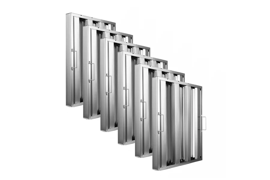 16" Width x 20" Height x 2" Thickness Stainless Steel Hood Filter (Pack of 6)