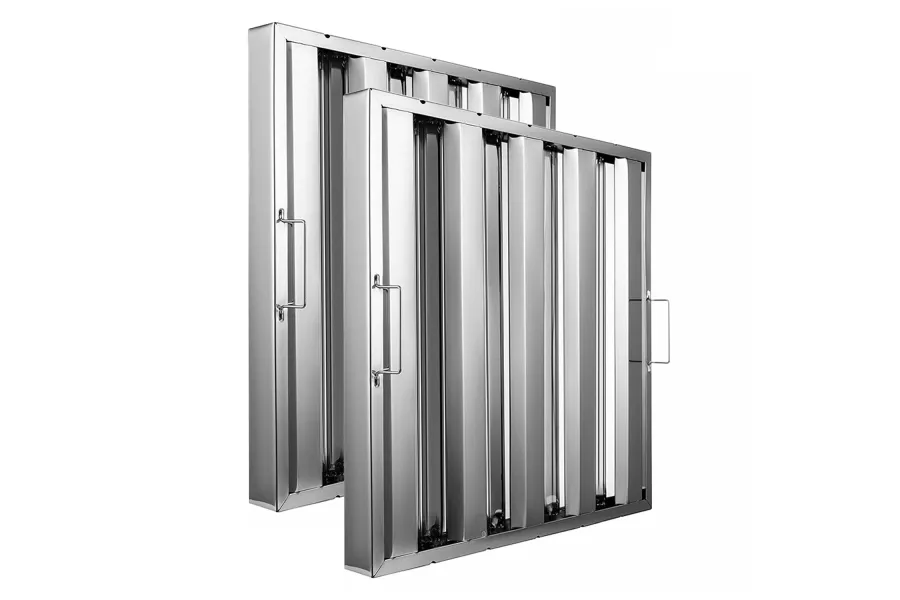 20" Width x 20" Height x 2" Thickness Stainless Steel Hood Filter (Pack of 2)