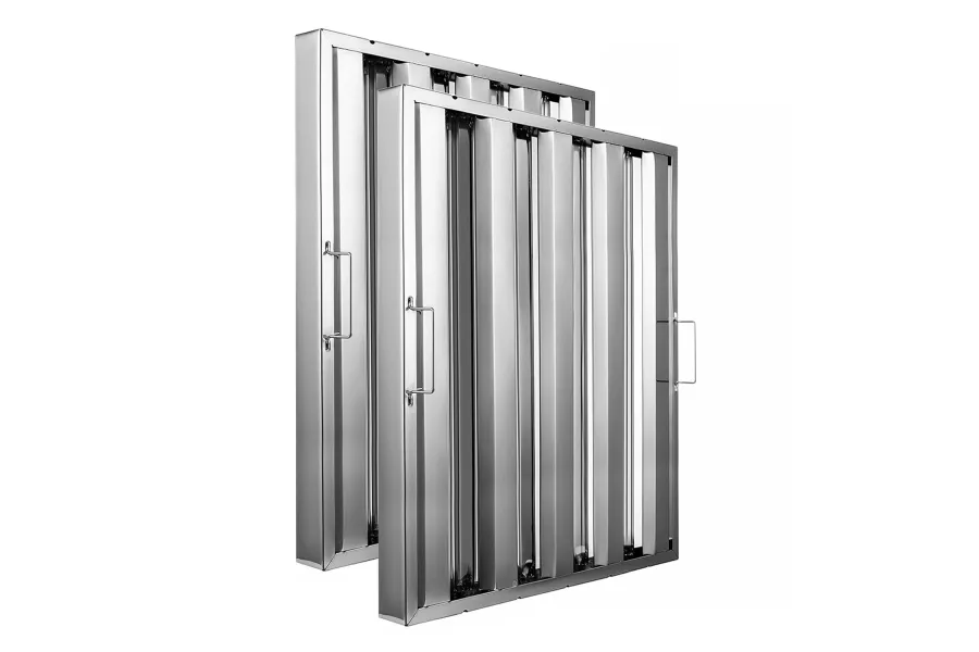 20" Width x 25" Height x 2" Thickness Stainless Steel Hood Filter (Pack of 2)