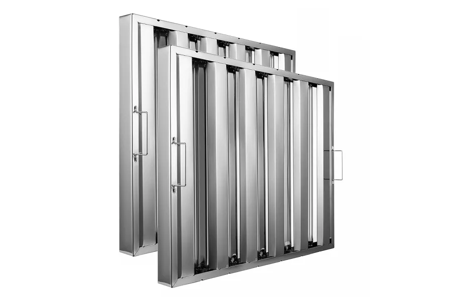 25" Width x 20" Height x 2" Thickness Stainless Steel Hood Filter (Pack of 2)
