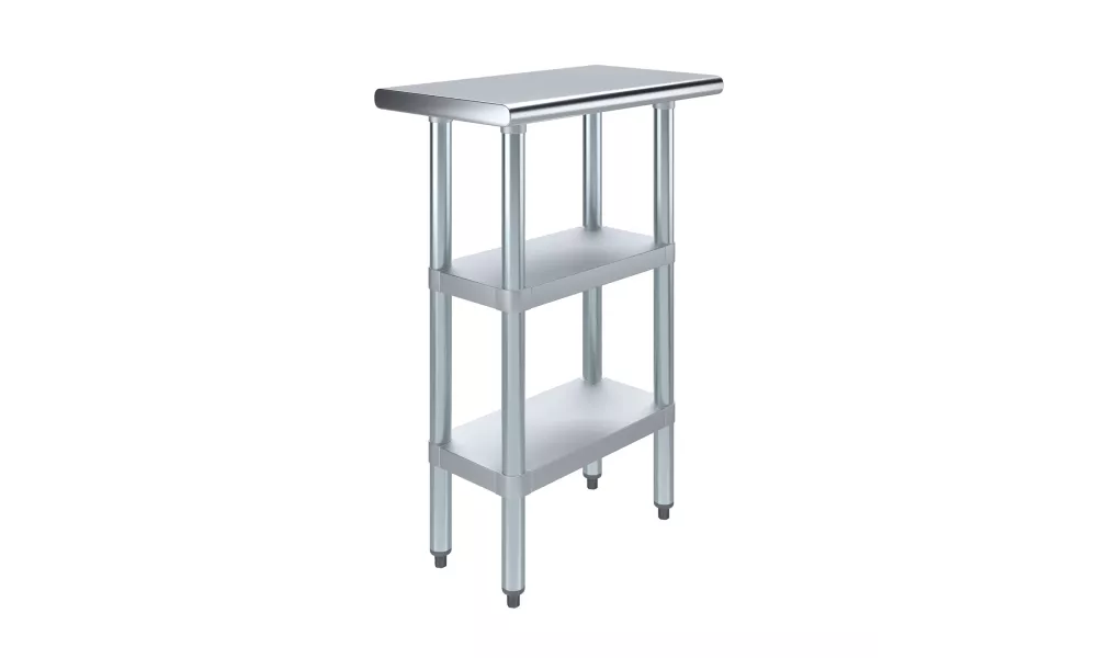14" X 24" Stainless Steel Work Table With Second Undershelf