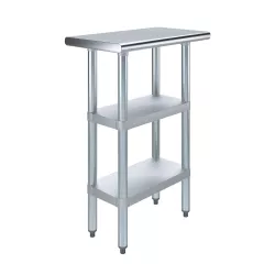 14" X 24" Stainless Steel Work Table With Second Undershelf