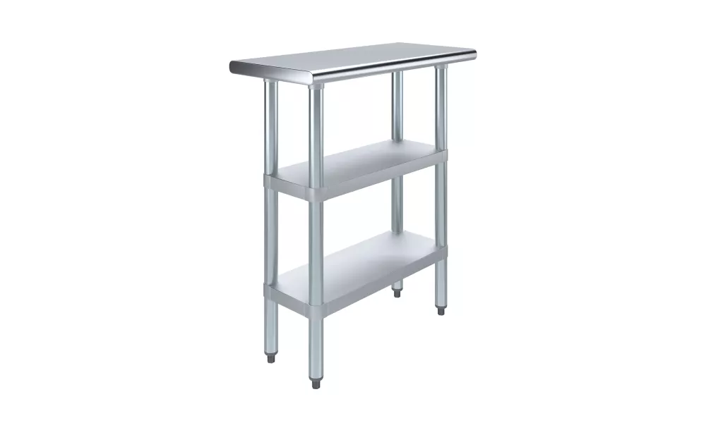 14" X 30" Stainless Steel Work Table With Second Undershelf