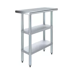 14" X 30" Stainless Steel Work Table With Second Undershelf