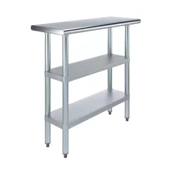 14" X 36" Stainless Steel Work Table With Second Undershelf