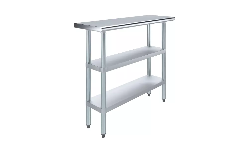 14" X 48" Stainless Steel Work Table With Second Undershelf