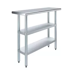 14" X 48" Stainless Steel Work Table With Second Undershelf
