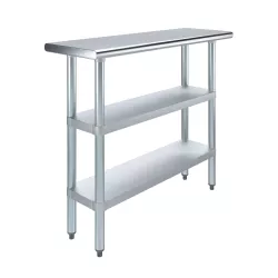 14 in. x 48 in. Stainless Steel Table With Two Undershelves