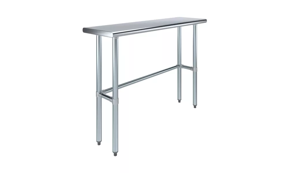 14" X 48" Stainless Steel Work Table With Open Base