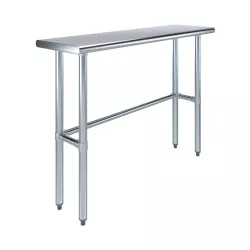 14" X 48" Stainless Steel Work Table With Open Base