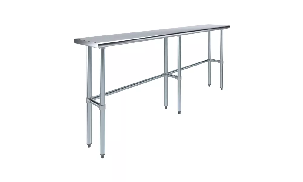 14" X 84" Stainless Steel Work Table With Open Base