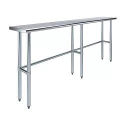 14" X 84" Stainless Steel Work Table With Open Base