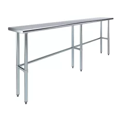 14" X 96" Stainless Steel Work Table With Open Base