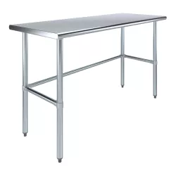 24" X 60" Stainless Steel Work Table With Open Base